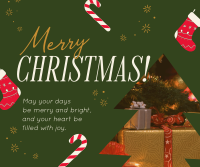Merry and Bright Christmas Facebook Post Design