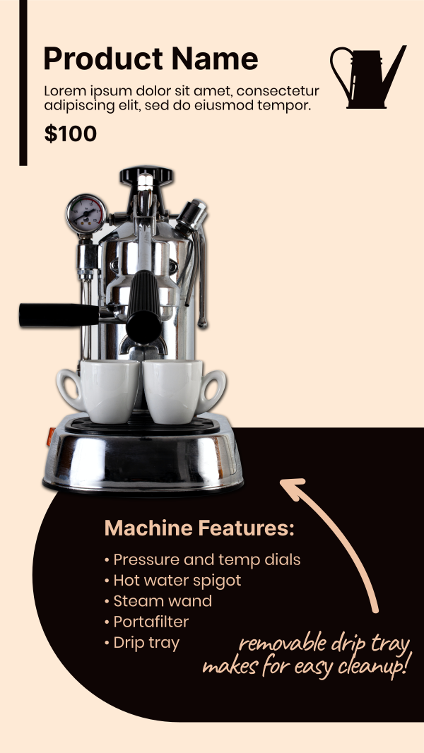 Espresso Machine Instagram Story Design Image Preview