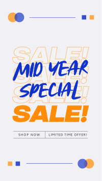 Minimalist Mid Year Sale Facebook Story Design