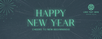 Fireworks New Year Greeting Facebook cover Image Preview