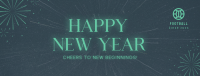 Fireworks New Year Greeting Facebook Cover Design
