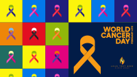 Multicolor Cancer Day Zoom background Image Preview