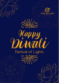 Lotus Diwali Greeting Flyer Design