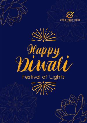 Lotus Diwali Greeting Flyer Image Preview