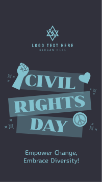 Bold Civil Rights Day Stickers Instagram Reel Design