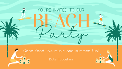 It's a Beachy Party Facebook event cover Image Preview