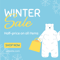 Polar Bear Shopping Linkedin Post Design