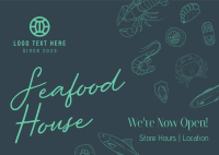 Seafood Minimalist Script Postcard Preview