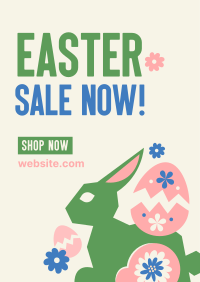 Floral Easter Bunny Sale Poster Image Preview