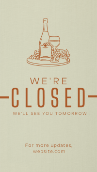 Minimalist Closed Restaurant Instagram reel Image Preview