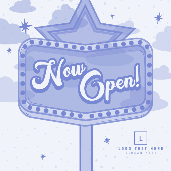 Retro Opening Announcement Instagram Post Design