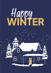 Snow covered House Poster Design