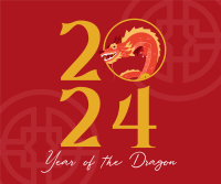 Dragon New Year Facebook Post Design