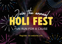 Holi Fest Fun Run Postcard Design
