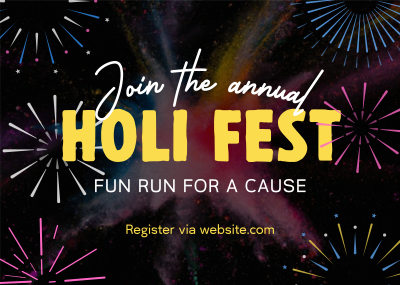 Holi Fest Fun Run Postcard Image Preview