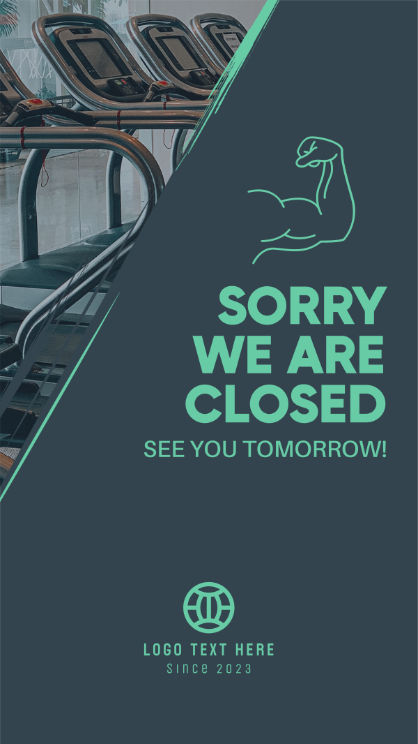 Closed Gym Announcement Facebook Story Design Image Preview