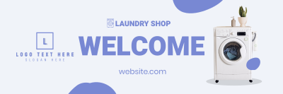 Laundry Shop Opening Twitter header (cover) Image Preview