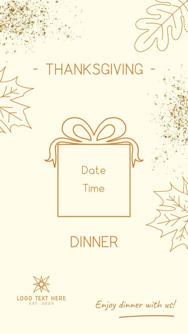 Thanksgiving Dinner Party Facebook Story Design Image Preview