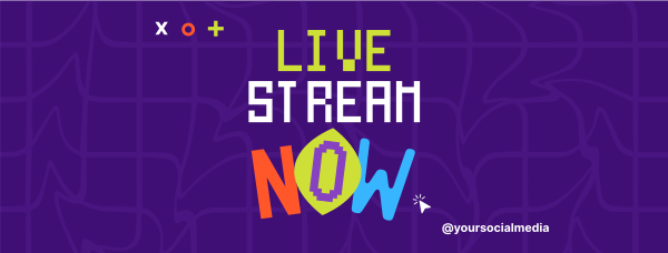 Live Stream Waves Facebook Cover Design Image Preview