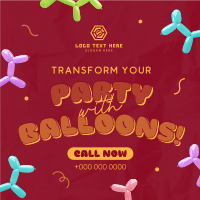 Quirky Party Balloons Instagram Post Design