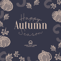 Leaves and Pumpkin Autumn Greeting Instagram post Image Preview