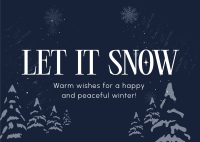 Minimalist Snow Greeting Postcard Image Preview