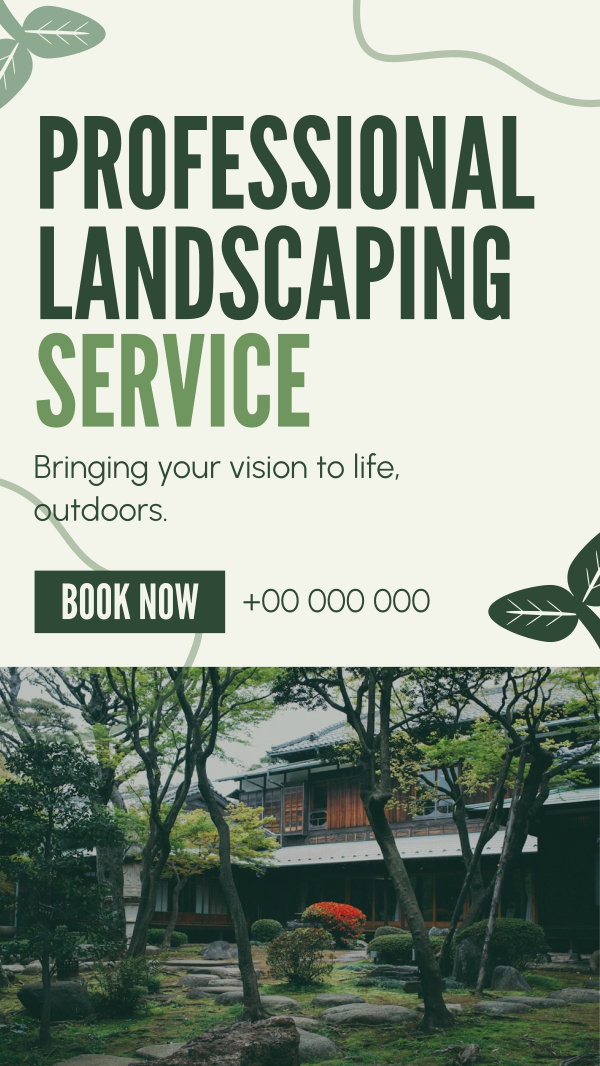 Organic Landscaping Service Instagram Story Design Image Preview