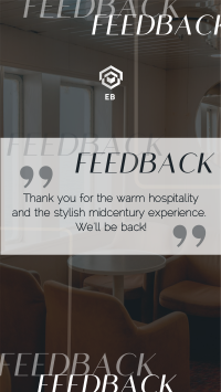 Minimalist Hotel Feedback TikTok Video Design