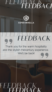 Minimalist Hotel Feedback TikTok Video Image Preview