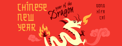 Playful Chinese Dragon Facebook cover Image Preview