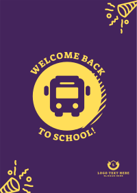 Welcome Back School Bus Poster Image Preview