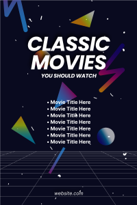 Movie Night Retro Pinterest Pin Design