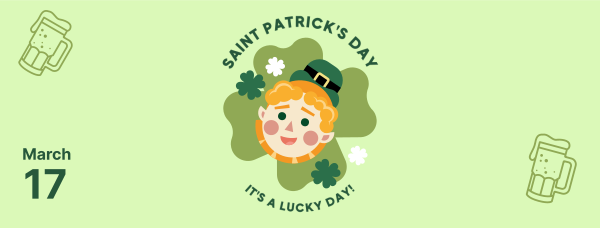 Smiling St. Patrick Facebook Cover Design Image Preview