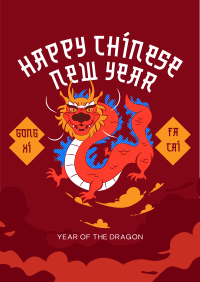 Chinese Dragon Year Poster Design