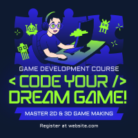 Game Making Course Linkedin Post Design