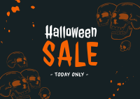 Halloween Skulls Sale Postcard Image Preview