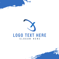 Blue Letter X Ellipse Business Card Design