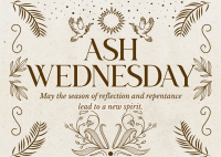 Rustic Ash Wednesday Postcard Design