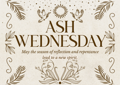 Rustic Ash Wednesday Postcard Image Preview