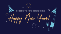 New Year Cheers Zoom Background Design