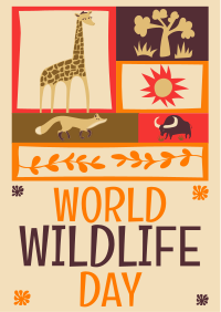 Paper Cutout World Wildlife Day Flyer Design
