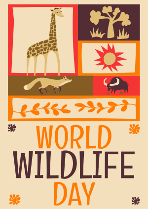 Paper Cutout World Wildlife Day Flyer Image Preview