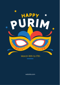 Purim Mask Flyer Design
