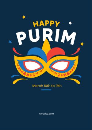 Purim Mask Flyer Image Preview