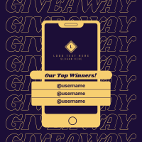 Giveaway Winners Instagram Post Design