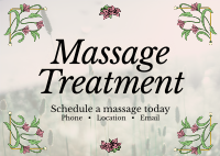 Art Nouveau Massage Treatment Postcard Design