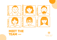 Meet The Team Postcard Design