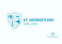 St. George's Day Shield Postcard Image Preview