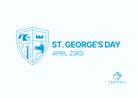 St. George's Day Shield Postcard Design