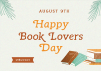 Happy Book Lovers Day Postcard Design